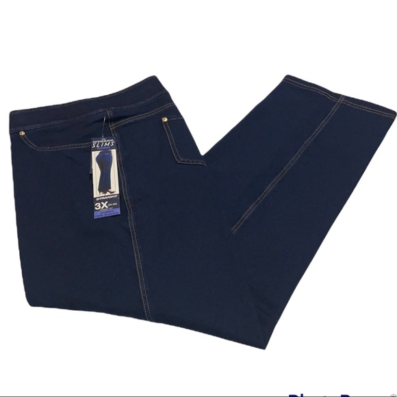 Nygard Slim Straight Leg Blue plus size 3X - Picture 2 of 5